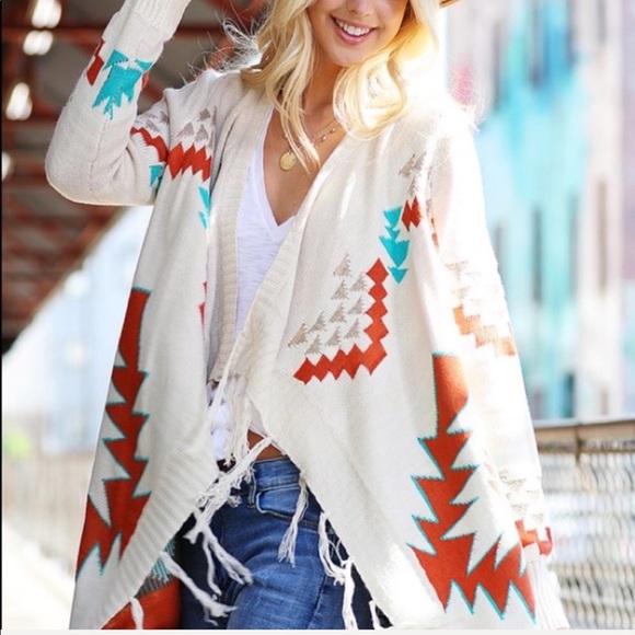 Aztec Open Front Cardigan - Picture 3 of 7